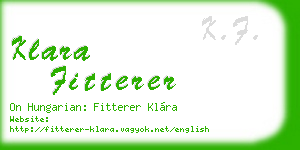 klara fitterer business card